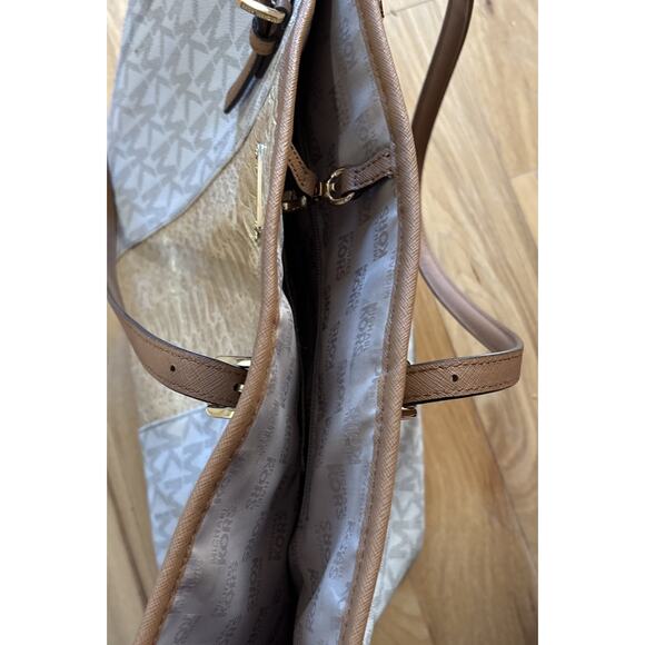 MICHAEL KORS JET SET GOLD PYTHON STRIPE MK TOTE HANDBAG Excellent Condition - Picture 5 of 9